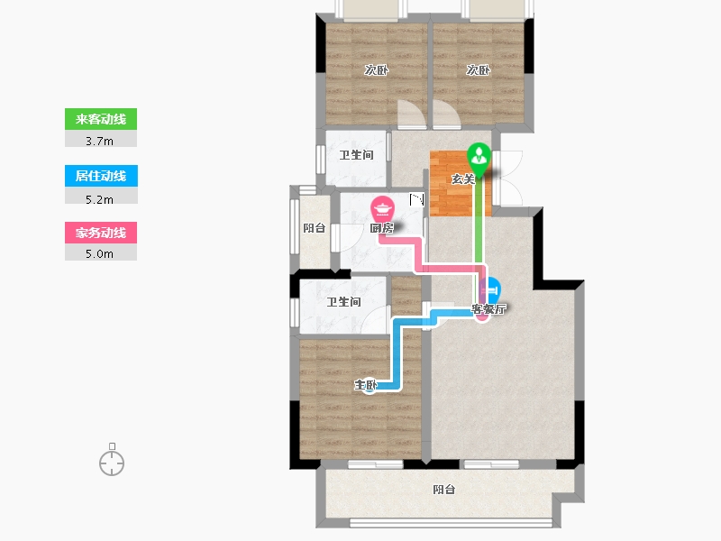 重庆-重庆市-华远海蓝和光-81.30-户型库-动静线