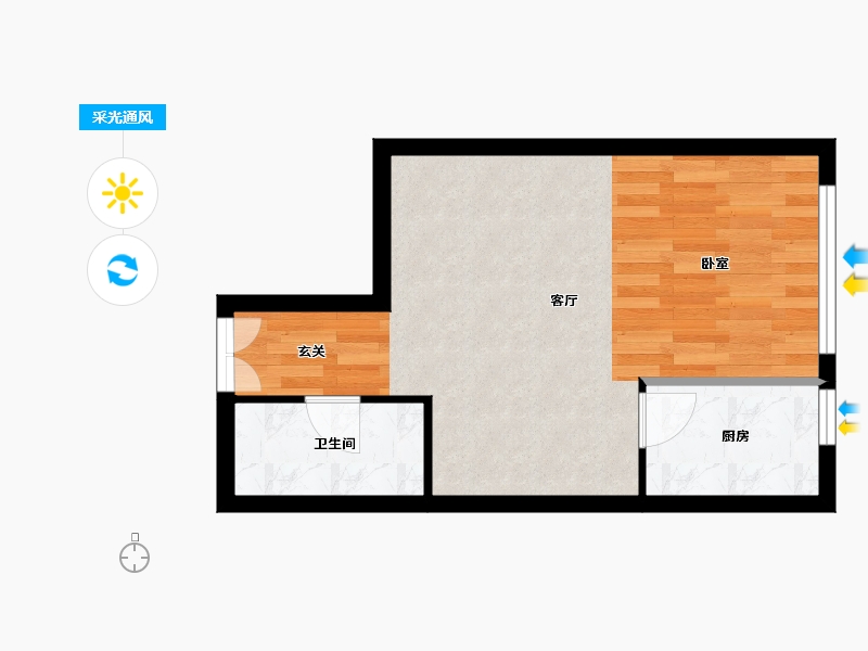 江苏省-南通市-华业玫瑰东筑-36.62-户型库-采光通风