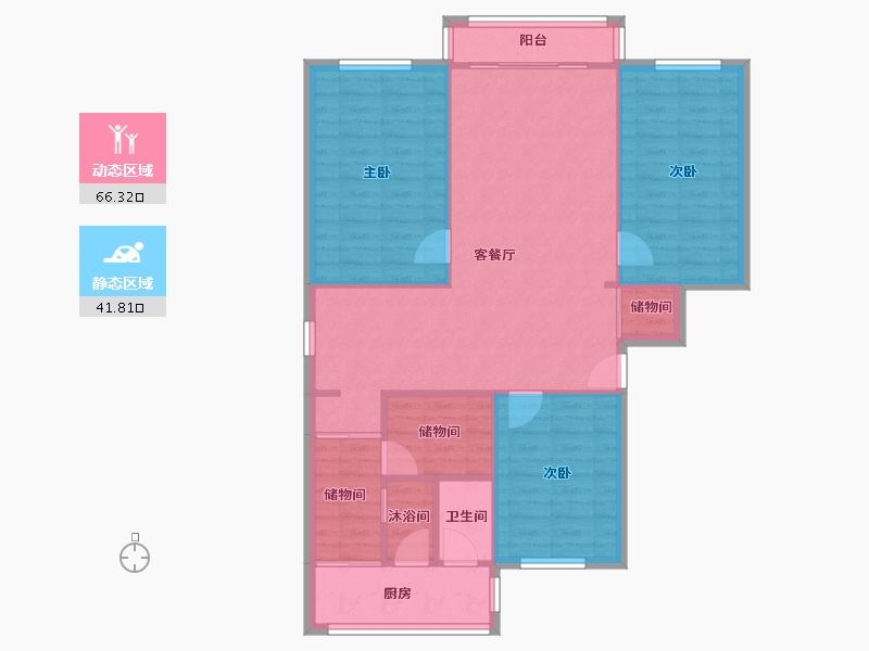 海南省-海口市-海景花园-98.99-户型库-动静分区