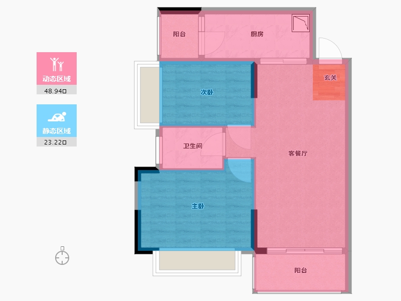 广东省-广州市-广地花园・观澜-64.80-户型库-动静分区