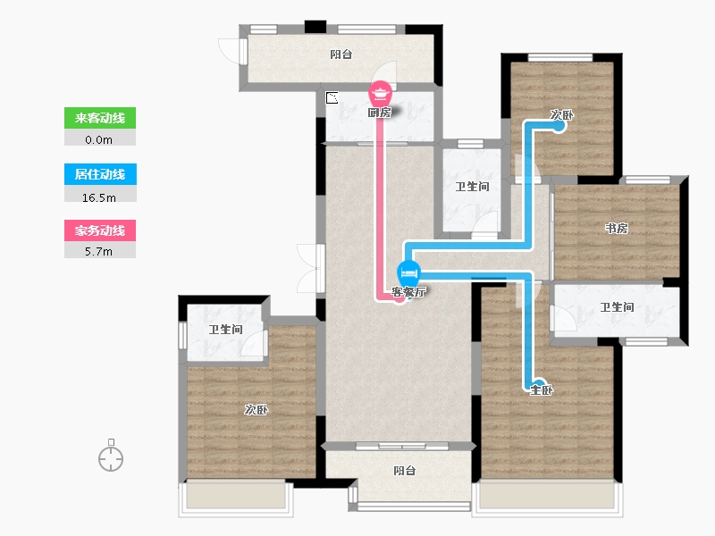 江苏省-苏州市-水岸清华・瀚宫-120.00-户型库-动静线