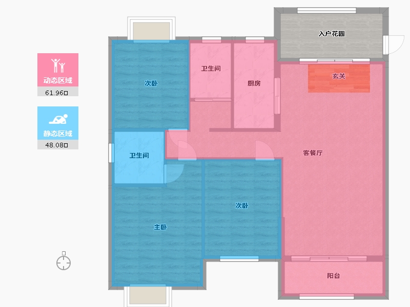 湖北省-襄阳市-和信北郡-109.38-户型库-动静分区