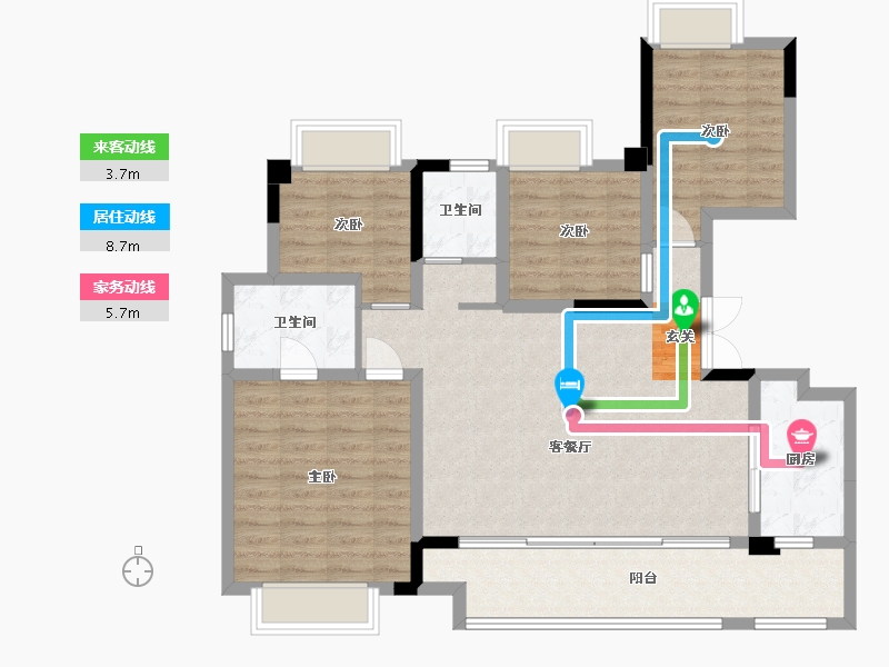 重庆-重庆市-香港置地云山岳-102.30-户型库-动静线