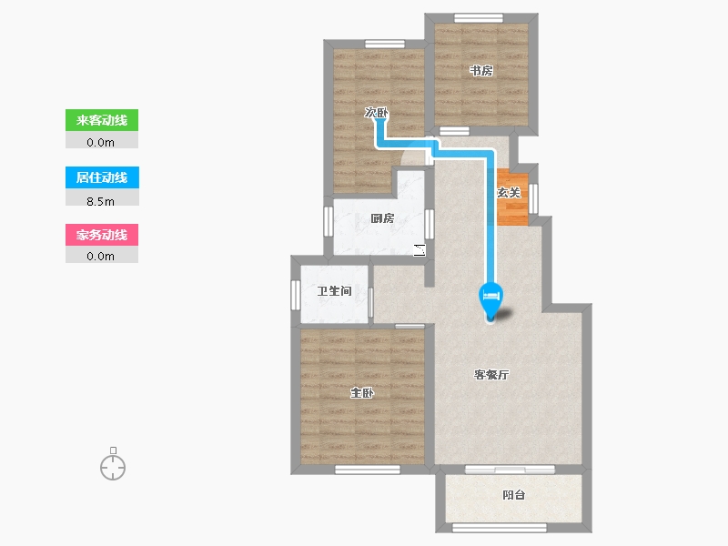 北京-北京市-北戴河新区孔雀城-75.89-户型库-动静线