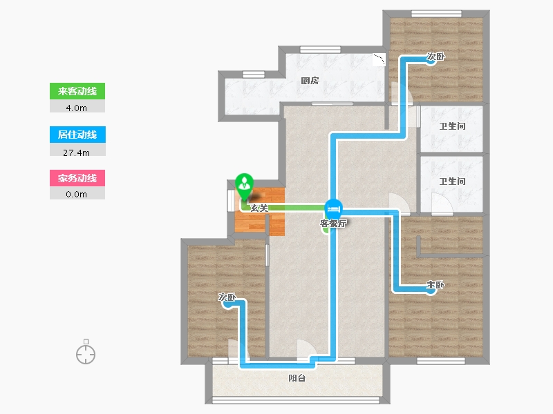 河北省-廊坊市-香河大爱城・雅园-108.18-户型库-动静线