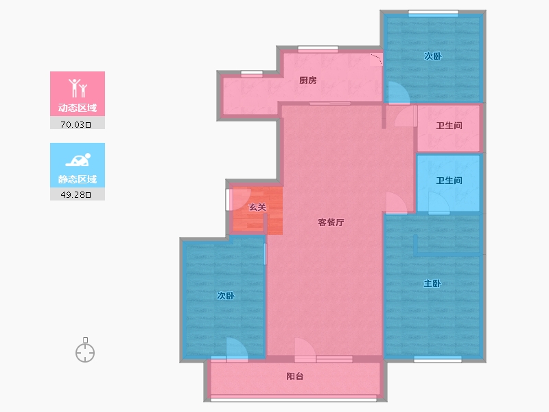 河北省-廊坊市-香河大爱城・雅园-108.18-户型库-动静分区