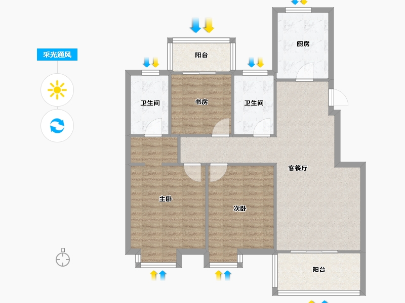 江苏省-南京市-大华锦绣时代-100.00-户型库-采光通风