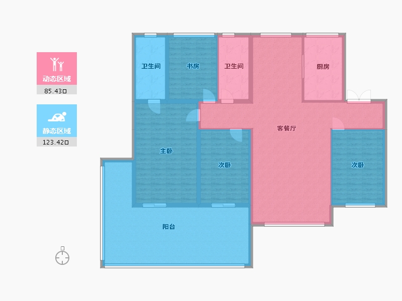 辽宁省-盘锦市-公园里-191.73-户型库-动静分区