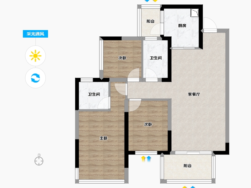 广西壮族自治区-南宁市-九熙府-81.61-户型库-采光通风