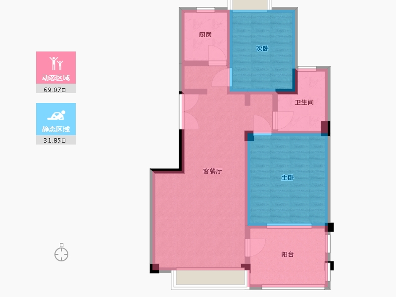 湖北省-武汉市-博大城市星座-90.00-户型库-动静分区