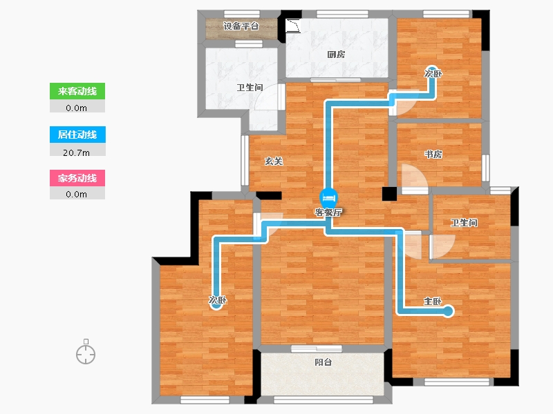 浙江省-宁波市-蓝城明庐-101.19-户型库-动静线