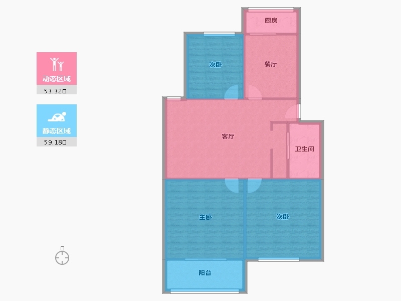 江苏省-南京市-三步两桥-103.58-户型库-动静分区