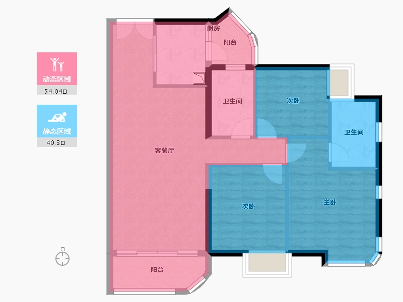 广东省-中山市-名豪花园-84.97-户型库-动静分区