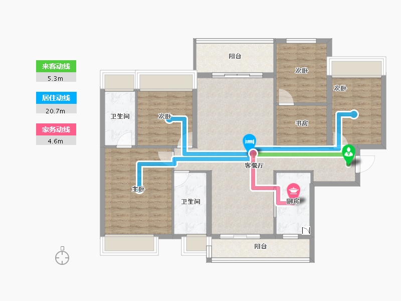 广东省-揭阳市-中南春风南岸-109.61-户型库-动静线