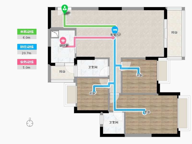 广东省-清远市-汇丰花园-88.55-户型库-动静线