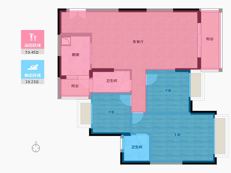 广东省-清远市-汇丰花园-88.55-户型库-动静分区