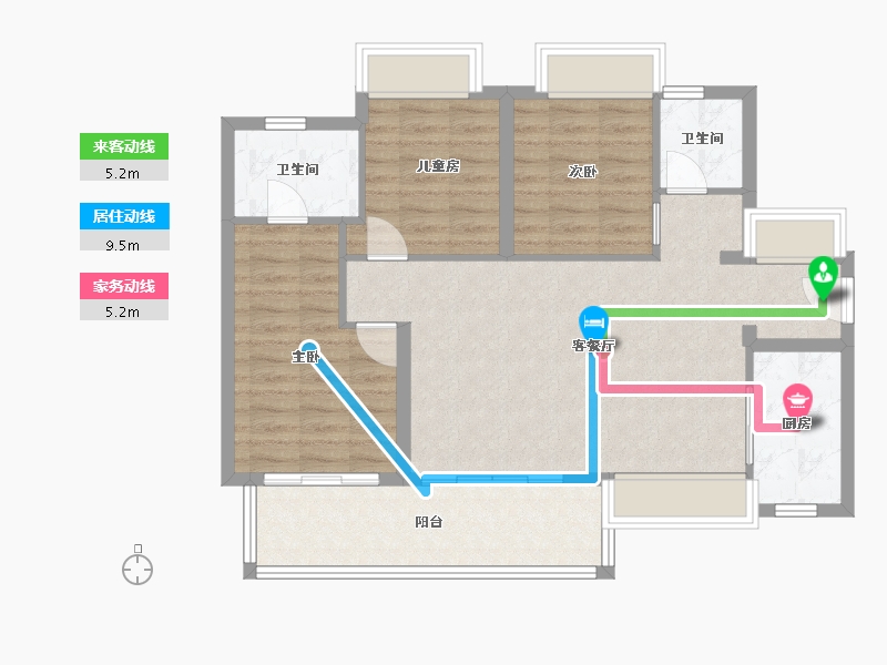 贵州省-贵阳市-万科麓山-86.81-户型库-动静线