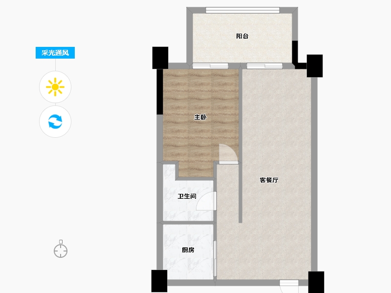 安徽省-合肥市-奥园城央壹品-61.66-户型库-采光通风