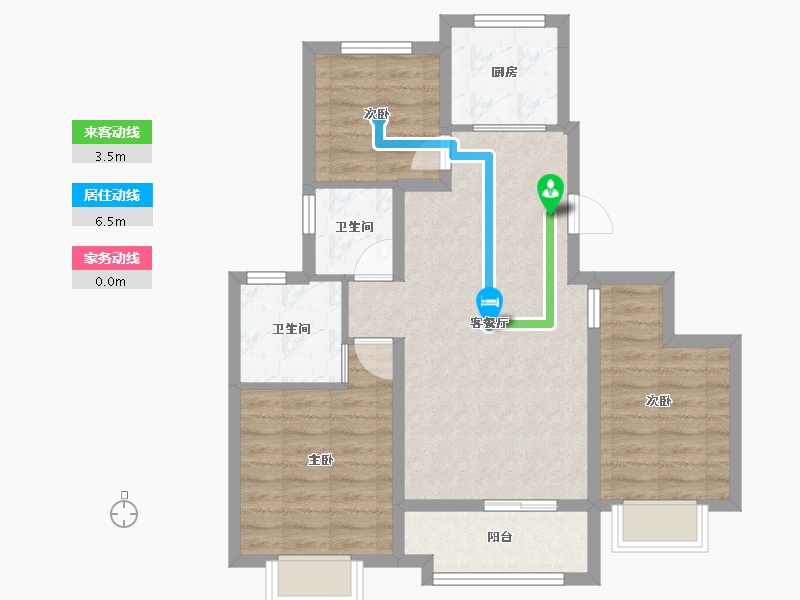 天津-天津市-泉上文华-72.81-户型库-动静线