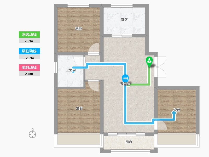 黑龙江省-牡丹江市-汇智御江湾-70.55-户型库-动静线