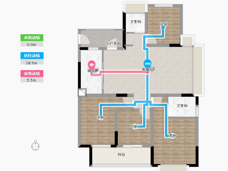 浙江省-杭州市-衢州中梁壹号院天麓平墅-120.01-户型库-动静线