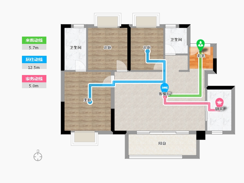 四川省-成都市-新城金樾府邸-89.88-户型库-动静线