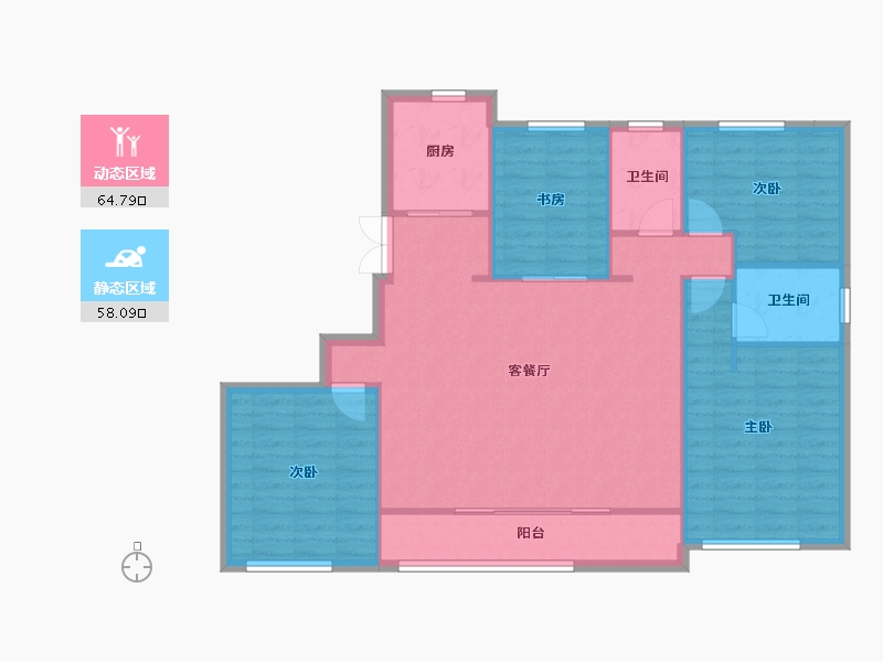 浙江省-杭州市-中旅名门府-113.17-户型库-动静分区