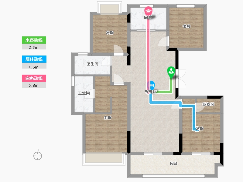 安徽省-合肥市-融创・滨湖印-113.20-户型库-动静线