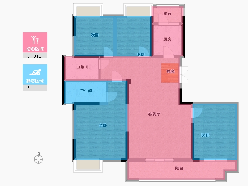 四川省-成都市-金沙城・云津观棠-112.36-户型库-动静分区