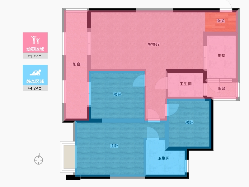 四川省-成都市-城投美庐-93.86-户型库-动静分区