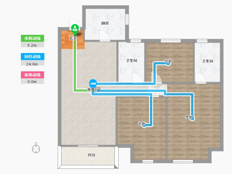 湖北省-武汉市-保利清能西海岸-103.02-户型库-动静线