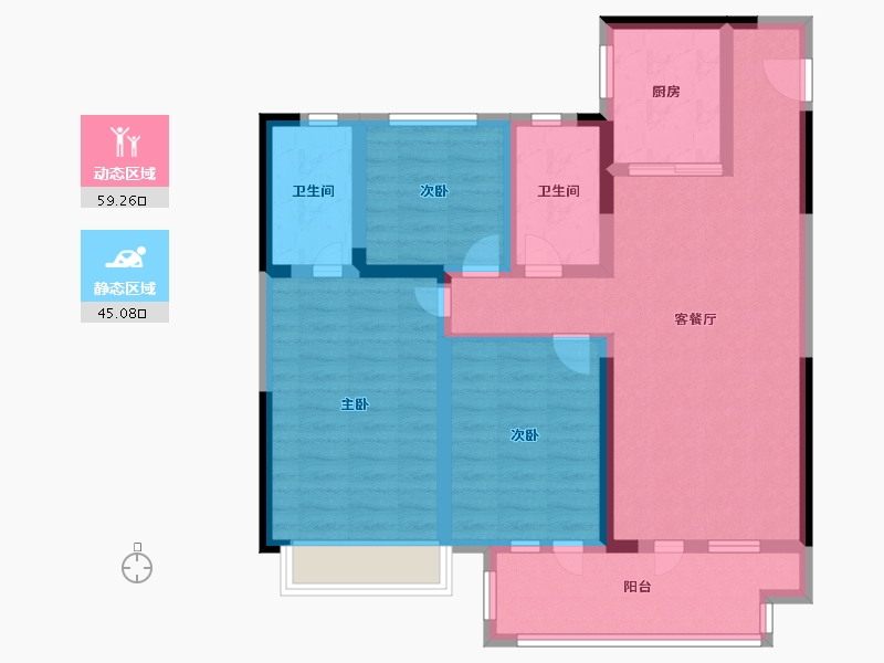 山东省-青岛市-银盛泰锦悦都-92.00-户型库-动静分区