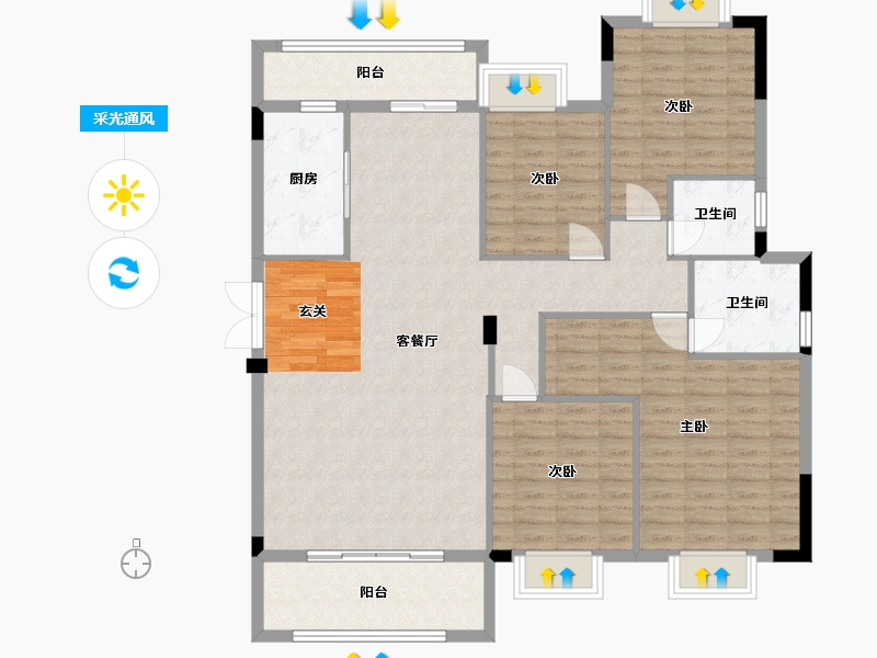 广东省-肇庆市-光大天骄御景-131.59-户型库-采光通风