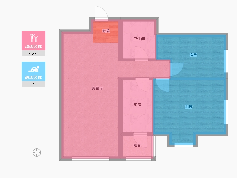 黑龙江省-哈尔滨市-恒祥城-63.61-户型库-动静分区