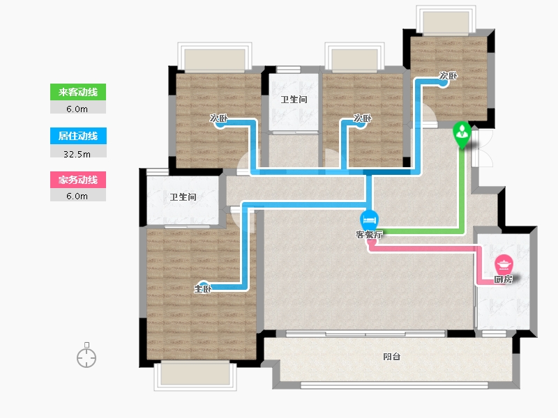 重庆-重庆市-融创文旅城-125.18-户型库-动静线