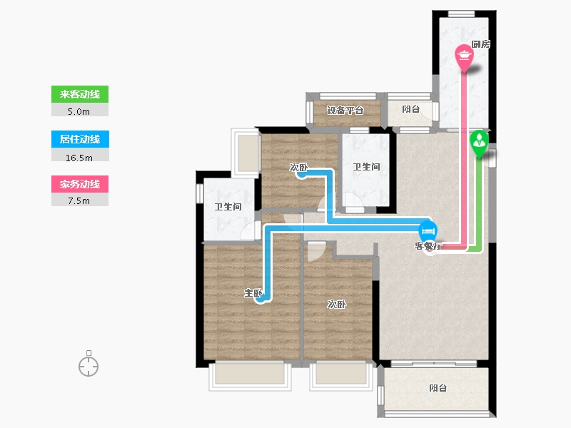 浙江省-温州市-恒大观澜庭-95.18-户型库-动静线