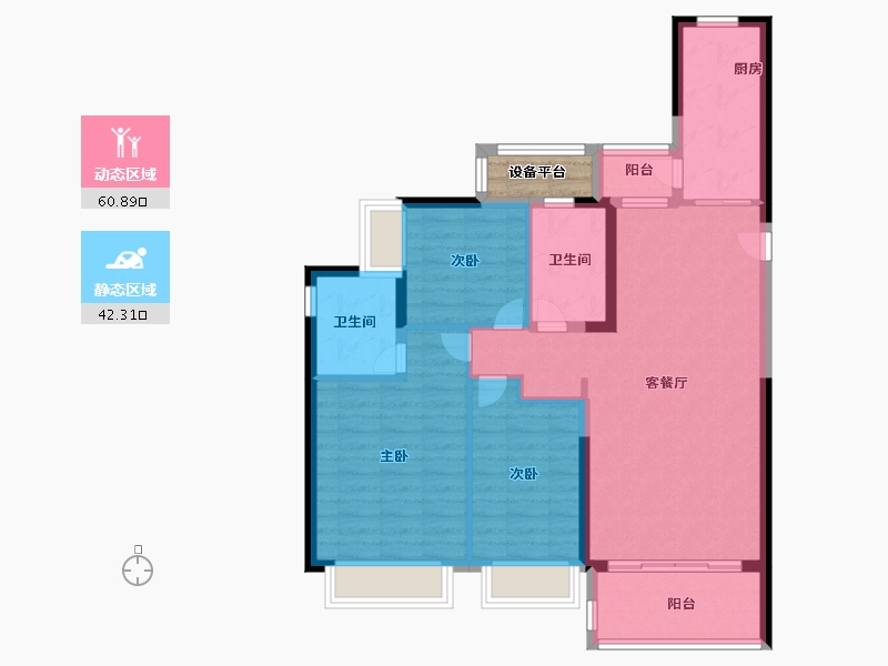 浙江省-温州市-恒大观澜庭-95.18-户型库-动静分区