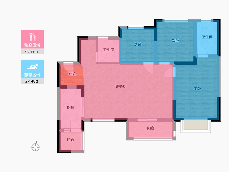 四川省-成都市-融创�Z凌溪-79.91-户型库-动静分区