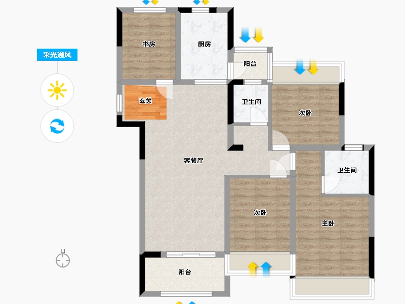 四川省-成都市-富元君庭-99.10-户型库-采光通风