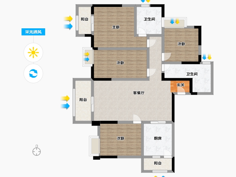 四川省-成都市-成金金语湾-132.01-户型库-采光通风