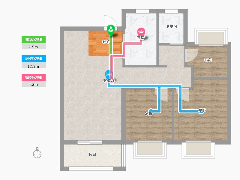 江苏省-南京市-风华府-67.00-户型库-动静线