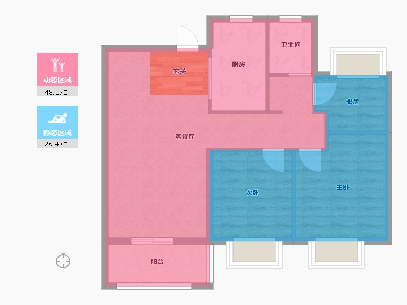 江苏省-南京市-风华府-67.00-户型库-动静分区