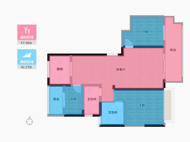 河南省-南阳市-东正颐和府-89.32-户型库-动静分区