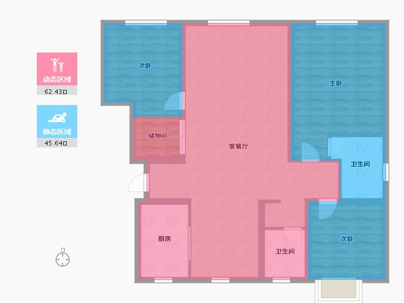 安徽省-阜阳市-锦华公园里-97.00-户型库-动静分区