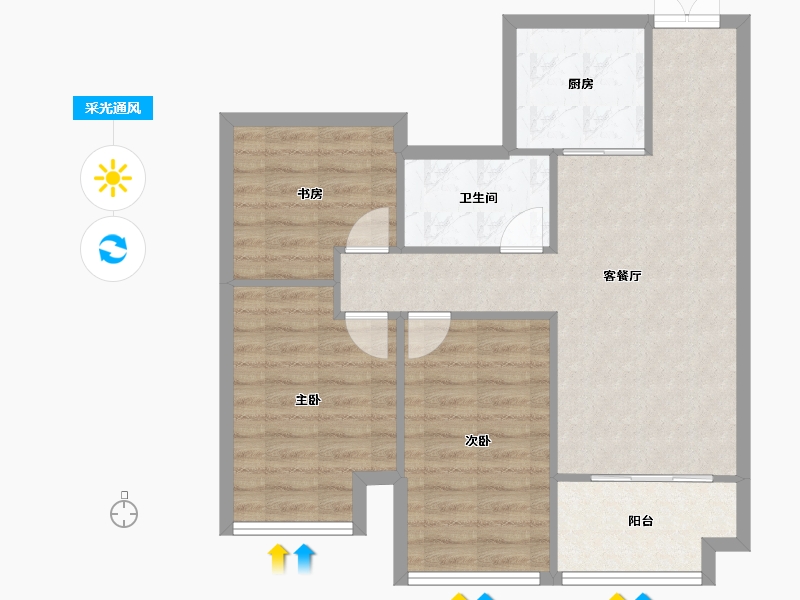 安徽省-合肥市-云峰花园-75.13-户型库-采光通风