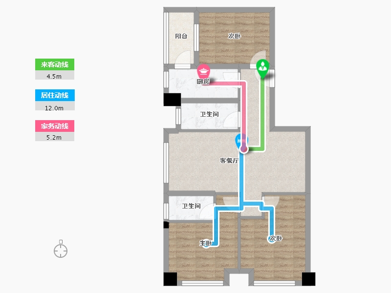 四川省-成都市-雄飞生活广场-73.13-户型库-动静线