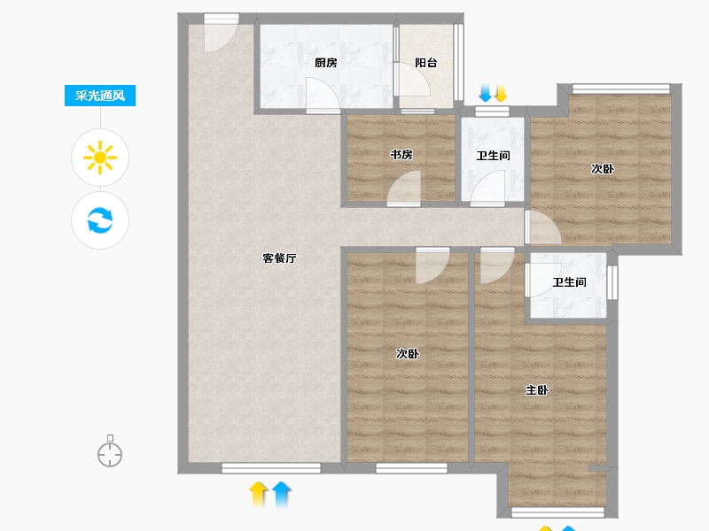 河北省-廊坊市-港中旅·海泉湾-93.19-户型库-采光通风