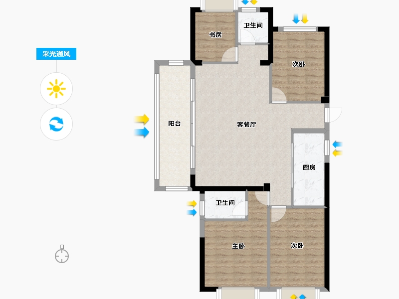 福建省-福州市-中建龙庭嘉园-102.93-户型库-采光通风