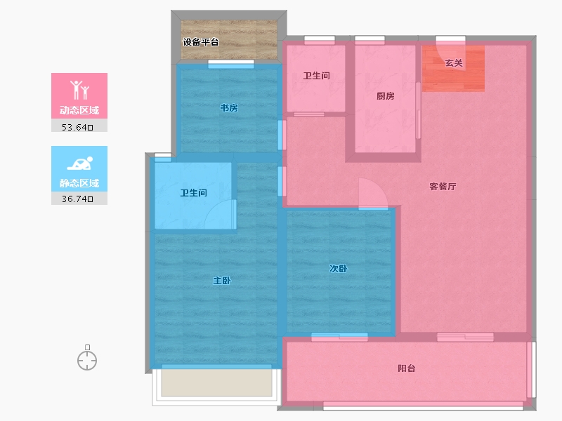 安徽省-亳州市-绿地城际空间站-82.86-户型库-动静分区