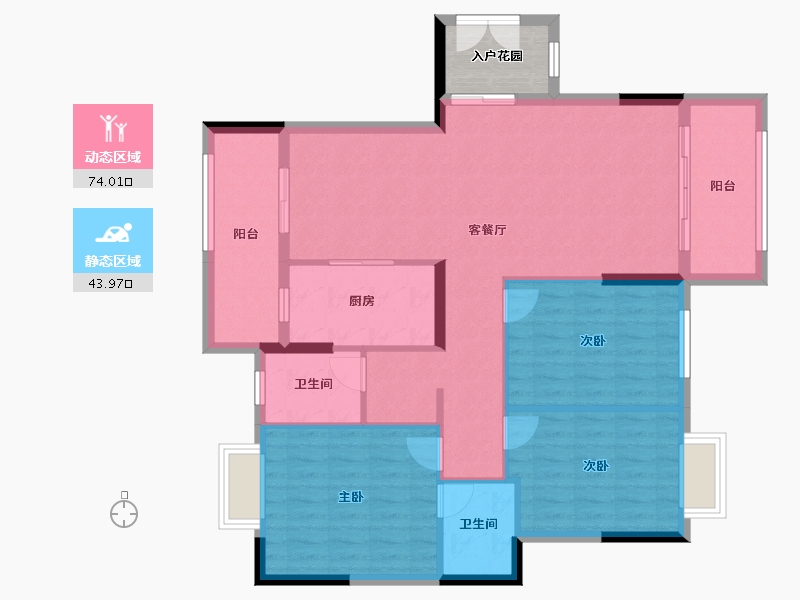 湖南省-郴州市-爱莲名邸-111.60-户型库-动静分区